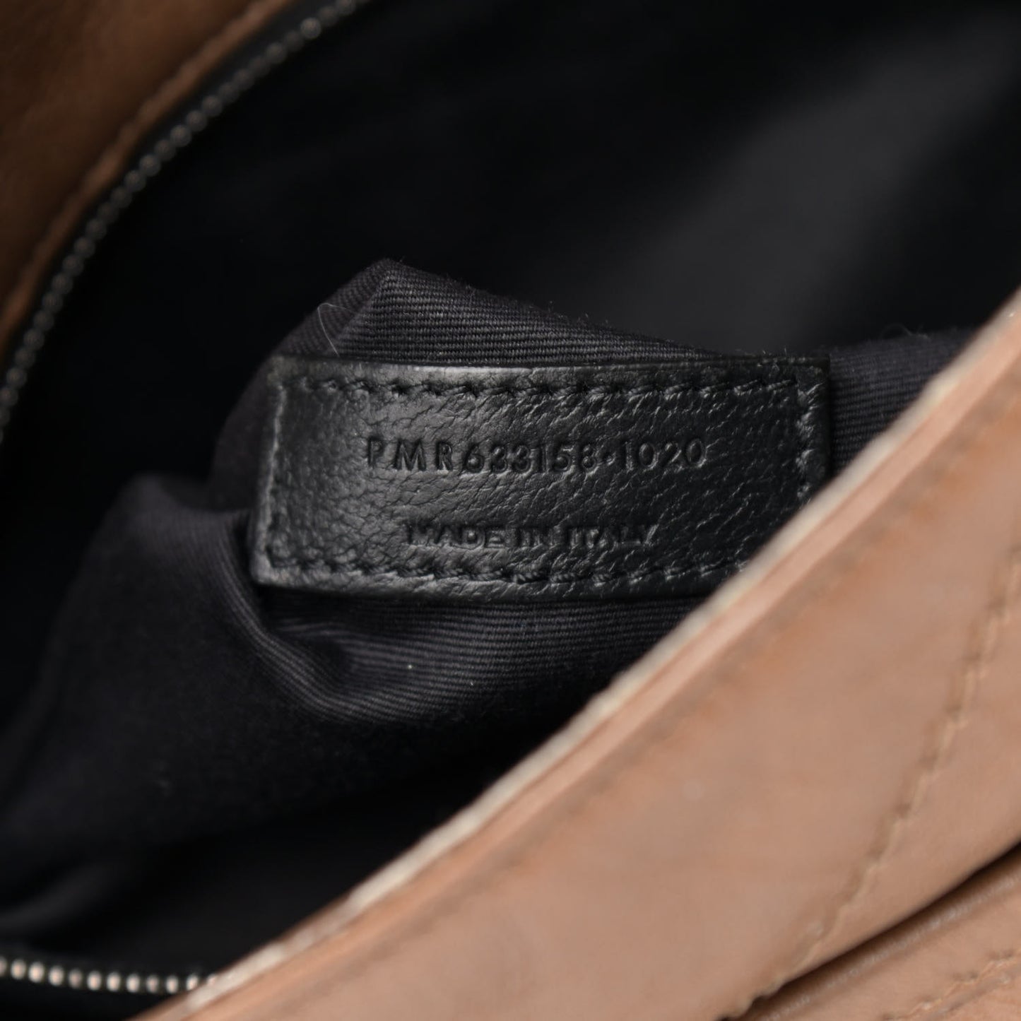Crinkled Calfskin Matelasse Monogram Medium Niki Chain Satchel Tan Brown