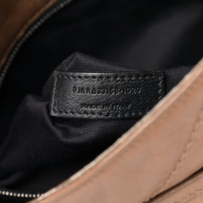 Saint Laurent Crinkled Calfskin Matelasse Monogram Medium Niki Chain Satchel Tan Brown 8 of 15