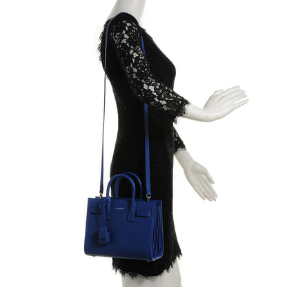 Saint Laurent Grained Calfskin Nano Sac De Jour Royal Blue 2 of 7