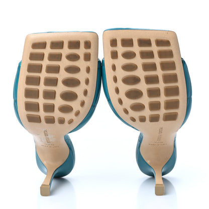 Bottega Veneta Nappa Quilted Rubber Lido Mule Sandals 39.5 Duck Green 5 of 7