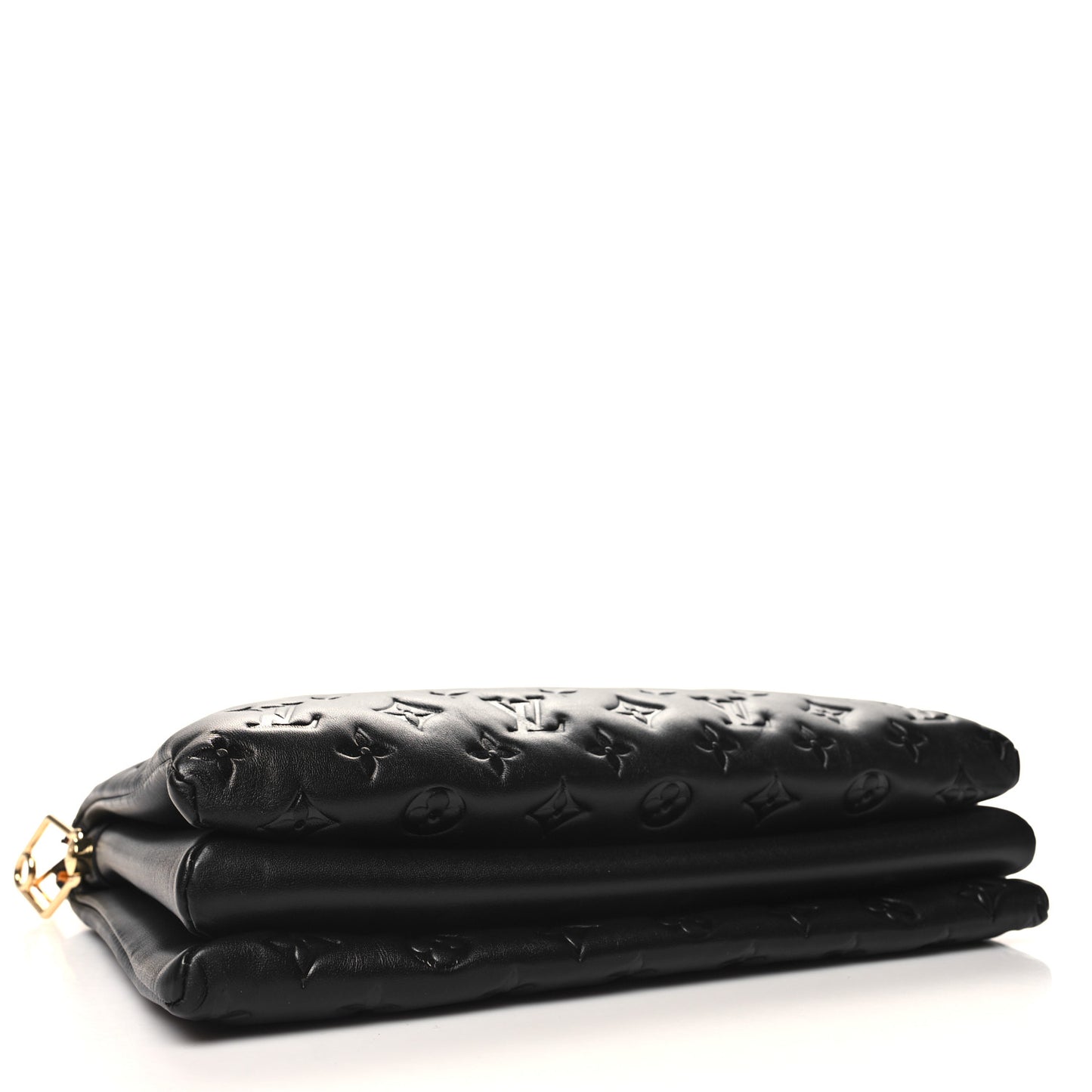 LOUIS VUITTON Lambskin Embossed Monogram Coussin MM Black