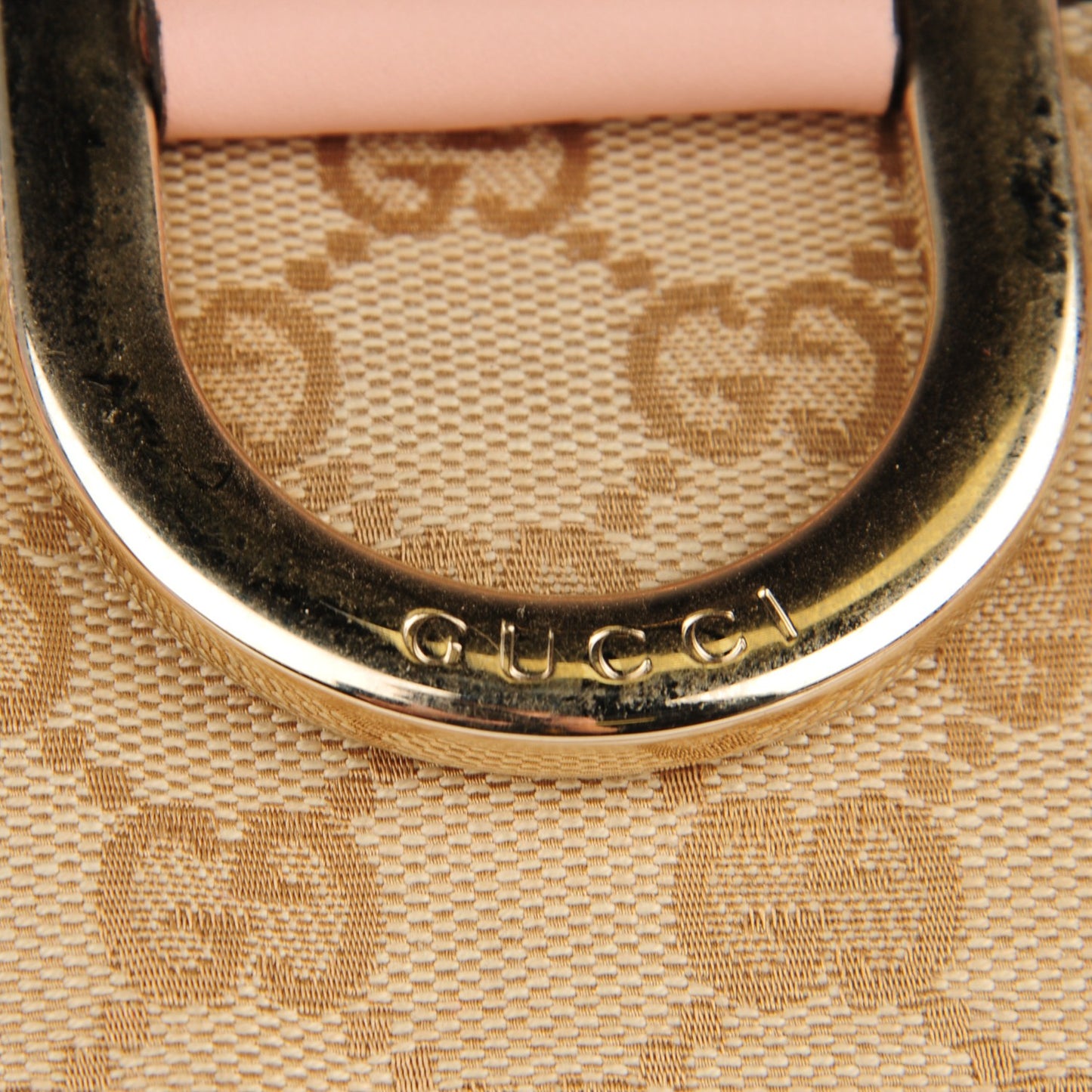 Monogram D Gold Tote Pink