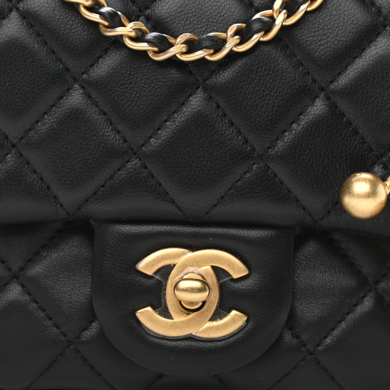 Chanel Lambskin Quilted Mini Pearl Crush Flap Black 8 of 11