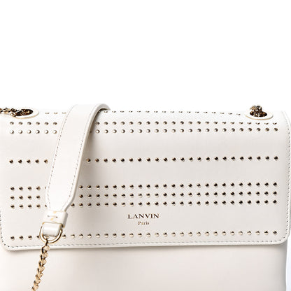 Lanvin Lambskin Studded Mini Sugar Flap Shoulder Bag White 8 of 12