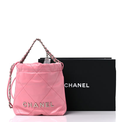 Chanel Shiny Calfskin Quilted Mini Chanel 22 Pink 10 of 10