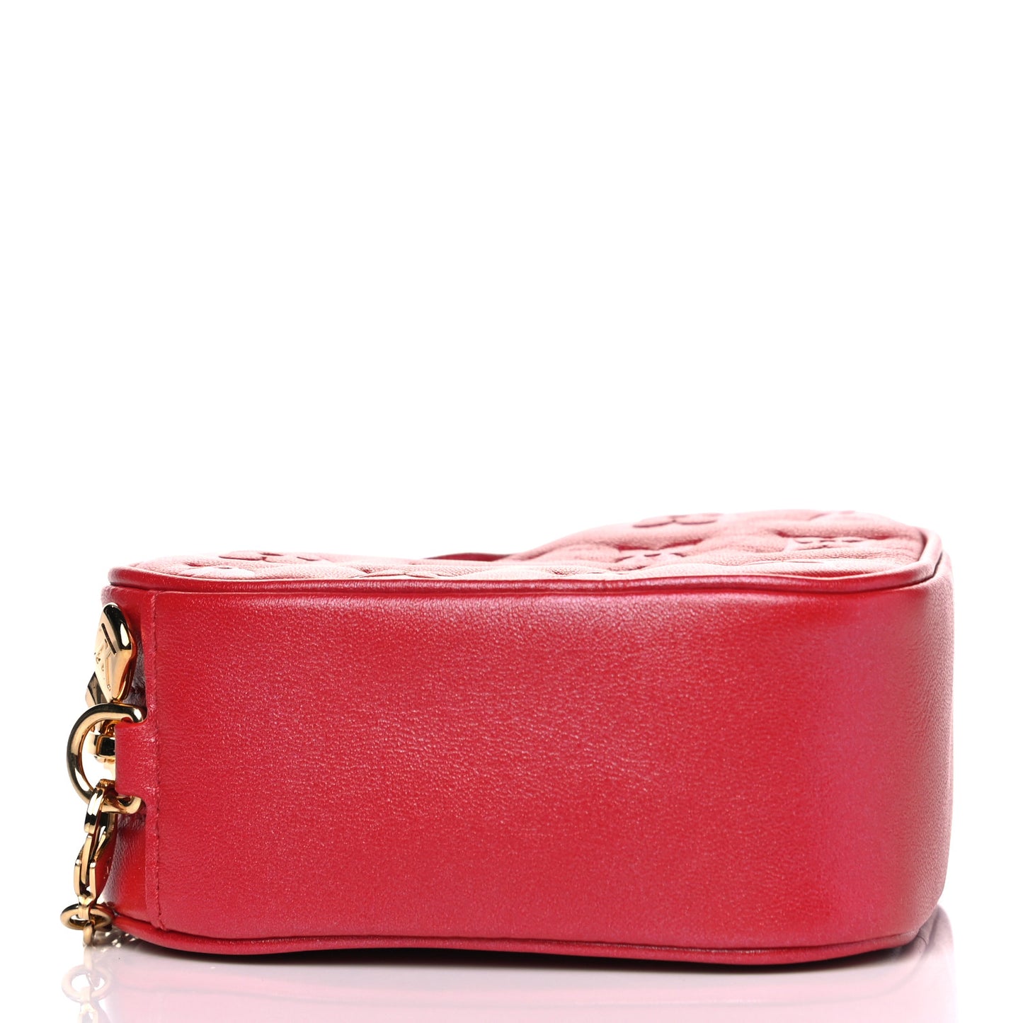 Lambskin Embossed Monogram Fall In Love Sac Coeur Heart Chain Bag Lipstick Red