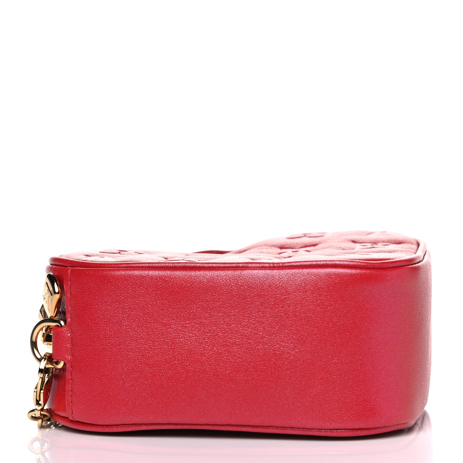 Louis Vuitton Lambskin Embossed Monogram Fall In Love Sac Coeur Heart Chain Bag Lipstick Red 3 of 4