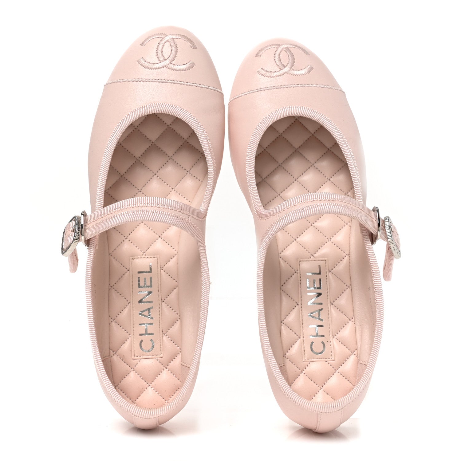 Chanel Lambskin Mary Jane Flats 38 Light Pink 1854949 – FASHIONPHILE