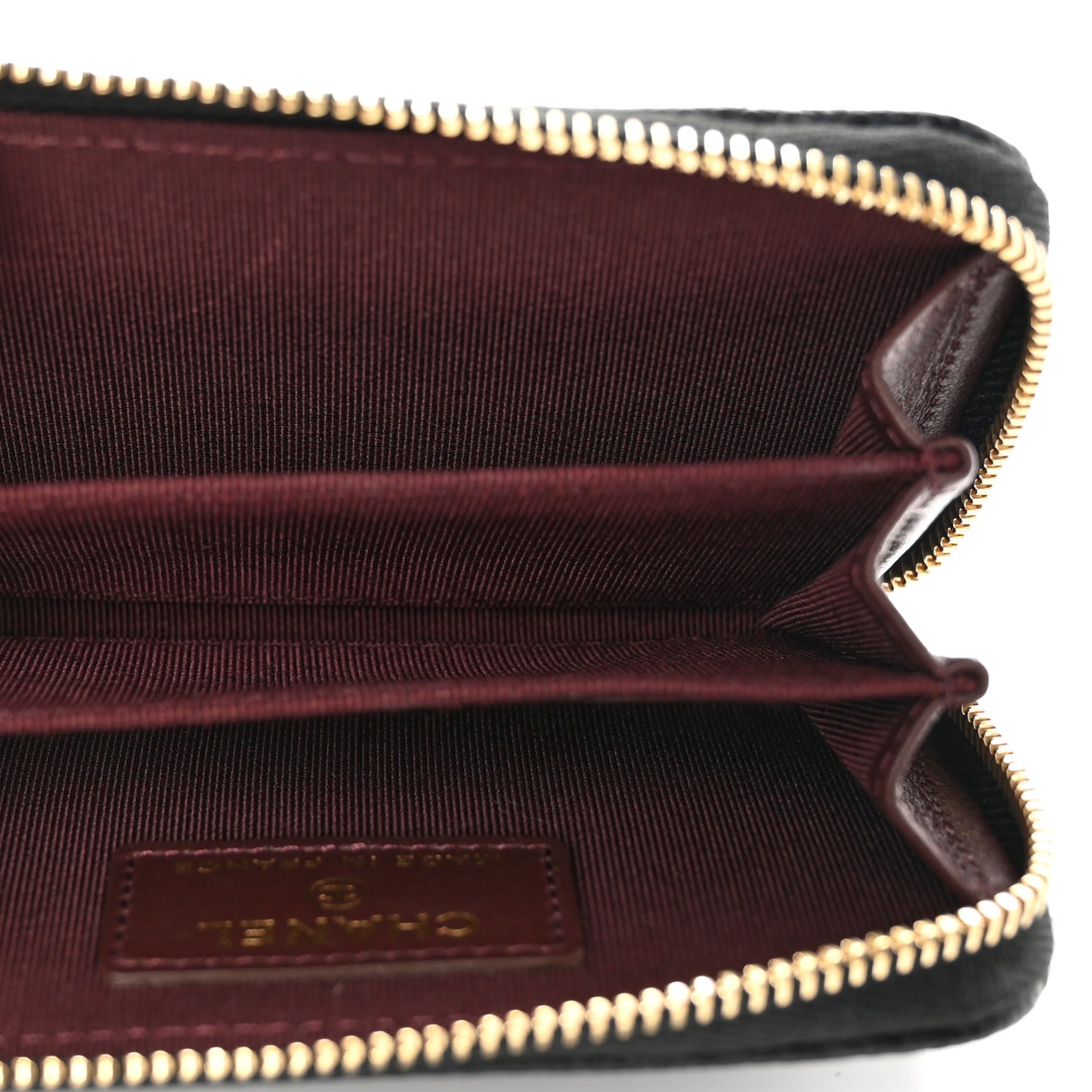 Caviar Quilted Zip Coin Purse Black