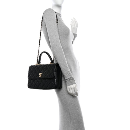 Chanel Lambskin Quilted Medium Trendy CC Flap Dual Handle Bag Black 2 of 12