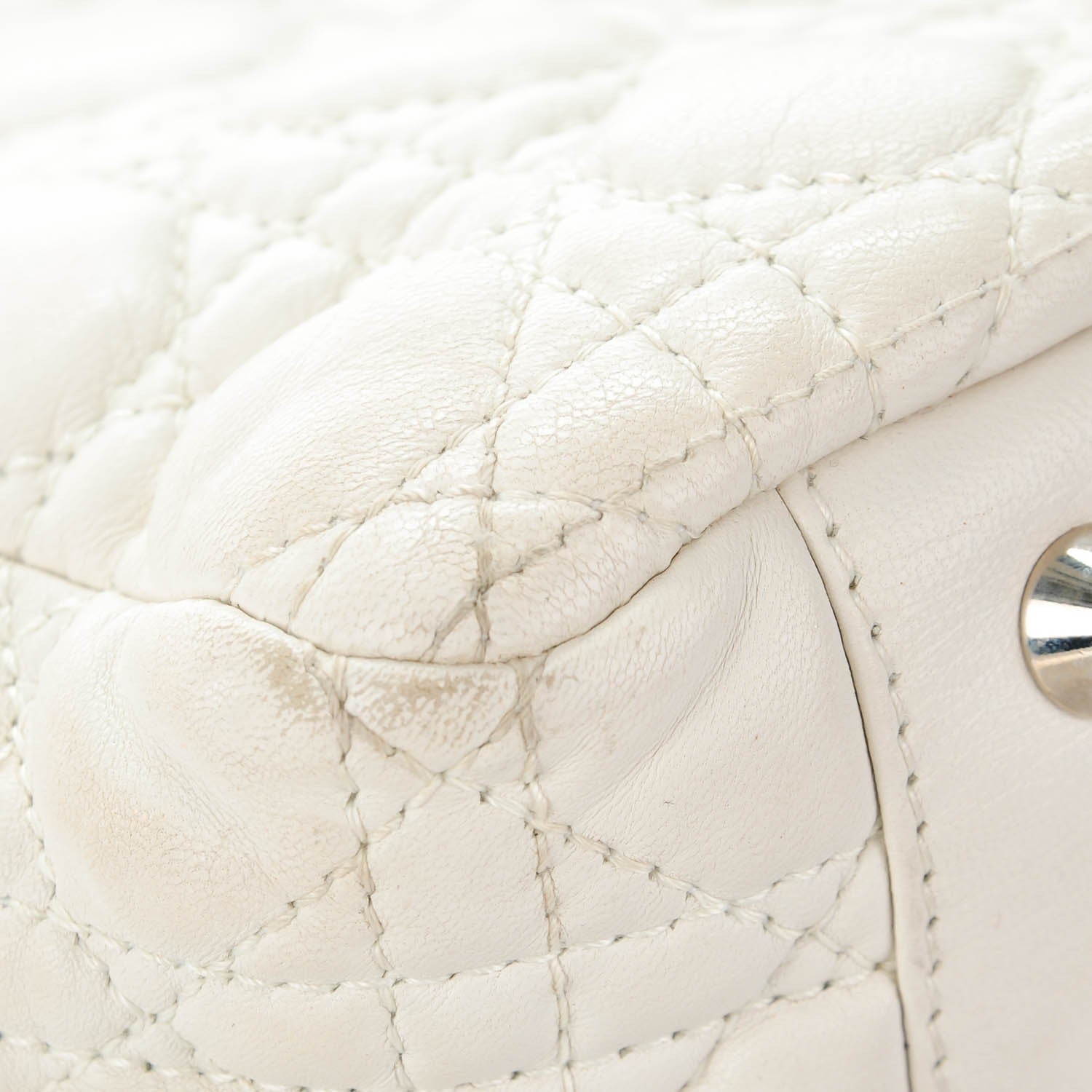 Christian Dior Lambskin Cannage Dior Soft Tote White 10 of 13