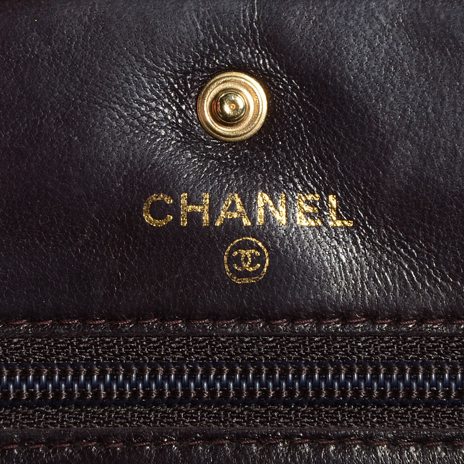 Chanel Caviar Timeless CC Wallet On Chain WOC Dark Brown 6 of 8