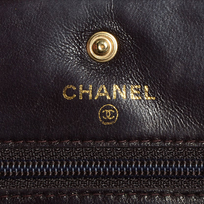 Chanel Caviar Timeless CC Wallet On Chain WOC Dark Brown 6 of 8