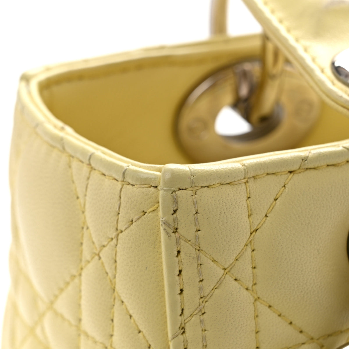 Lambskin Cannage Medium Lady Dior Light Yellow