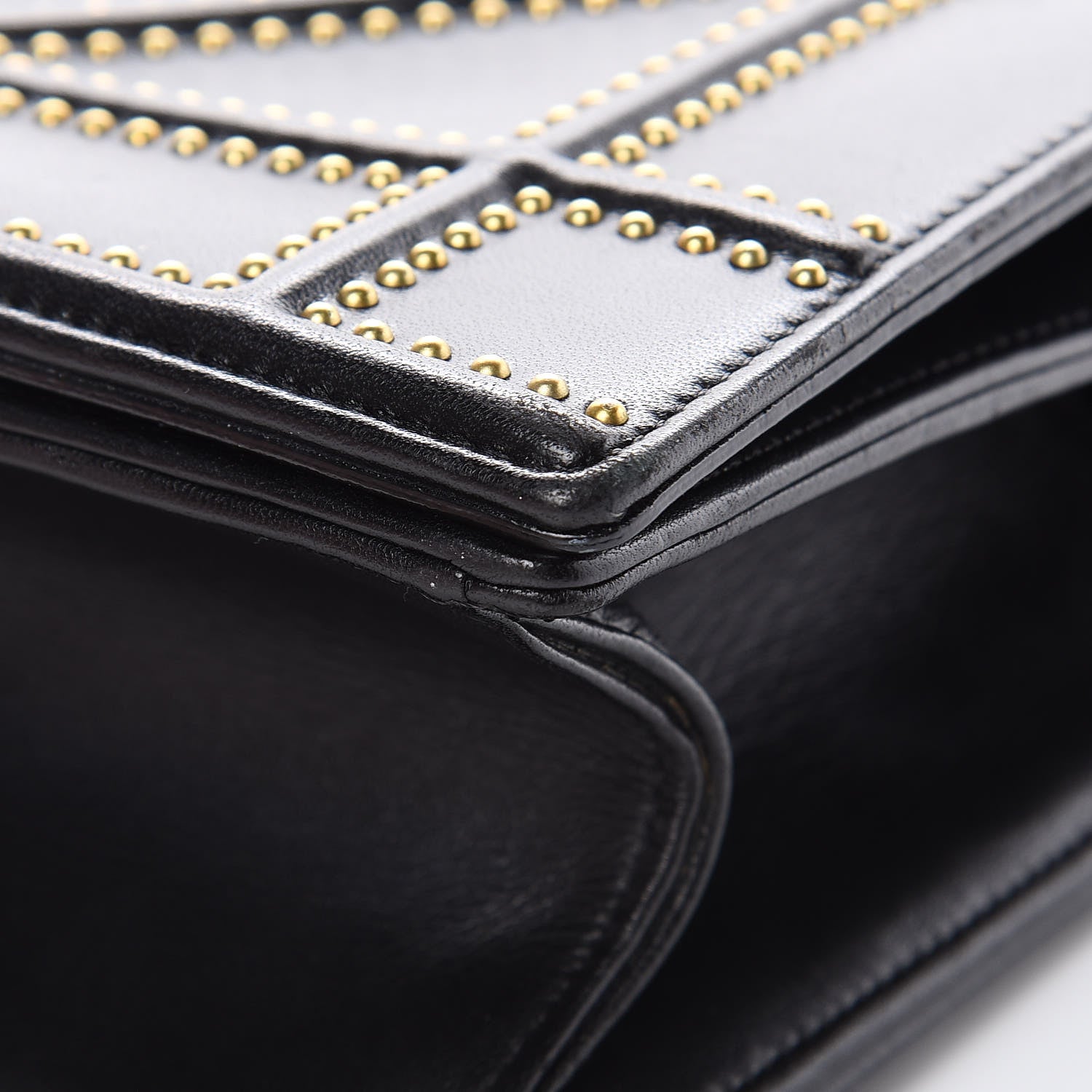 Christian Dior Lambskin Studded Medium Diorama Flap Bag Black 12 of 17
