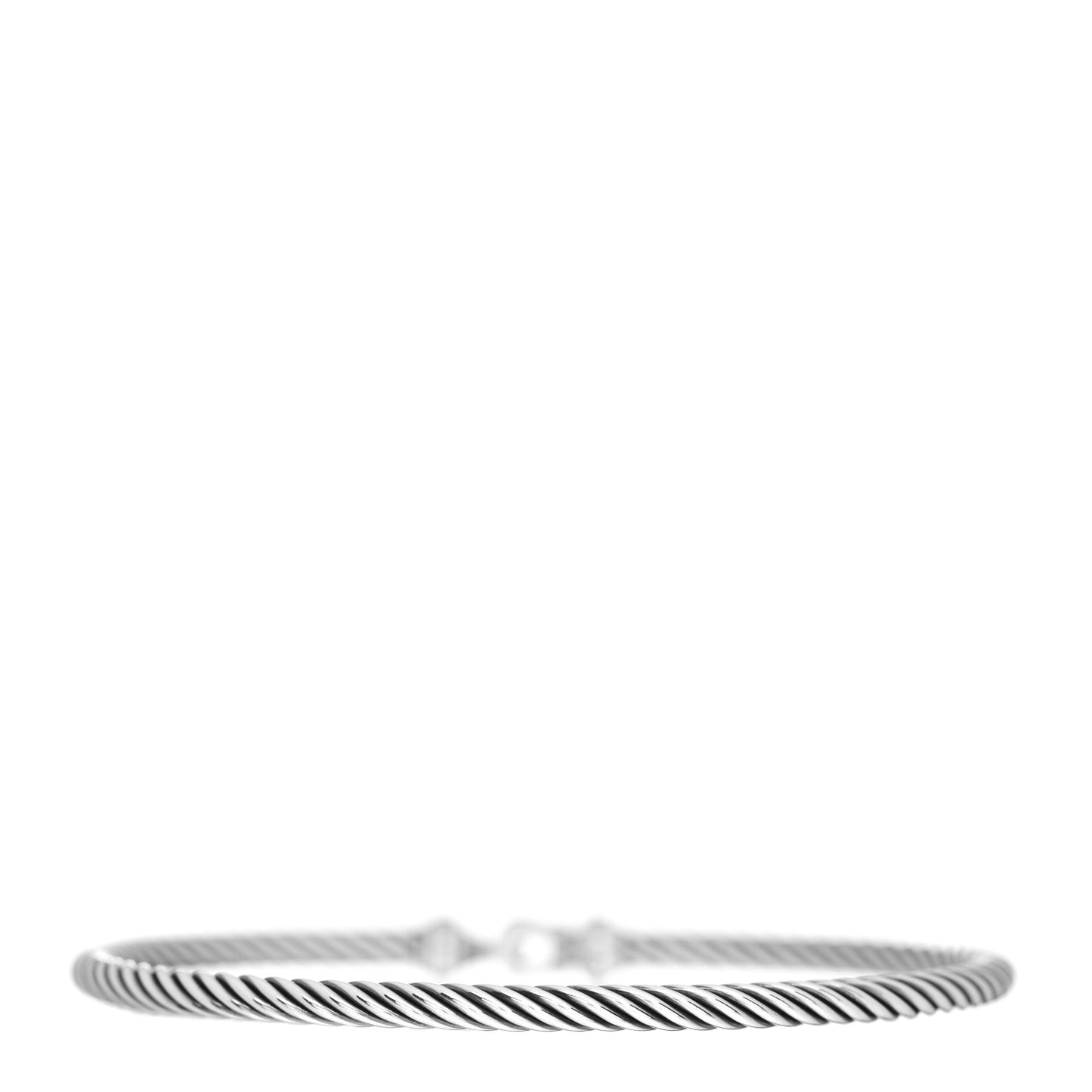 Sterling Silver Diamond 3mm Cable Buckle Bracelet