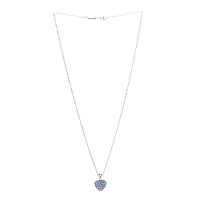 Chopard 18K White Gold Blue Sapphire Heart Pendant Necklace 3 of 7