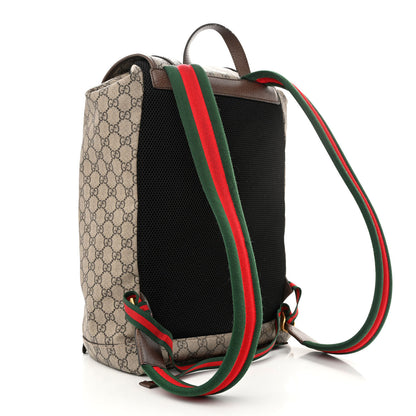 Gucci Soft GG Supreme Monogram Neo Vintage Double Buckle Backpack Beige New Acero Crop 3 of 13