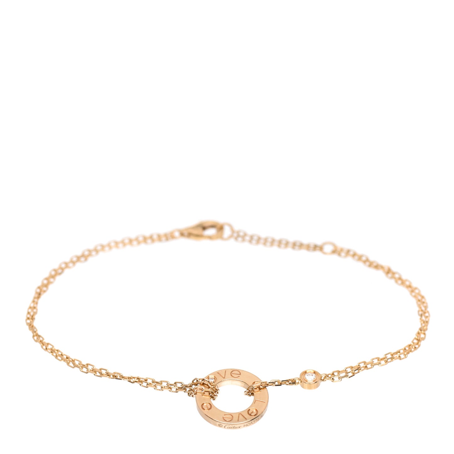 18K Yellow Gold Diamond LOVE Bracelet