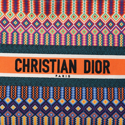 Christian Dior Canvas Embroidered Large Book Tote Orange Multicolor 8 of 8