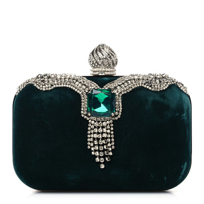 Jimmy Choo Velvet Embellished Cloud Clutch Green 1 of 11