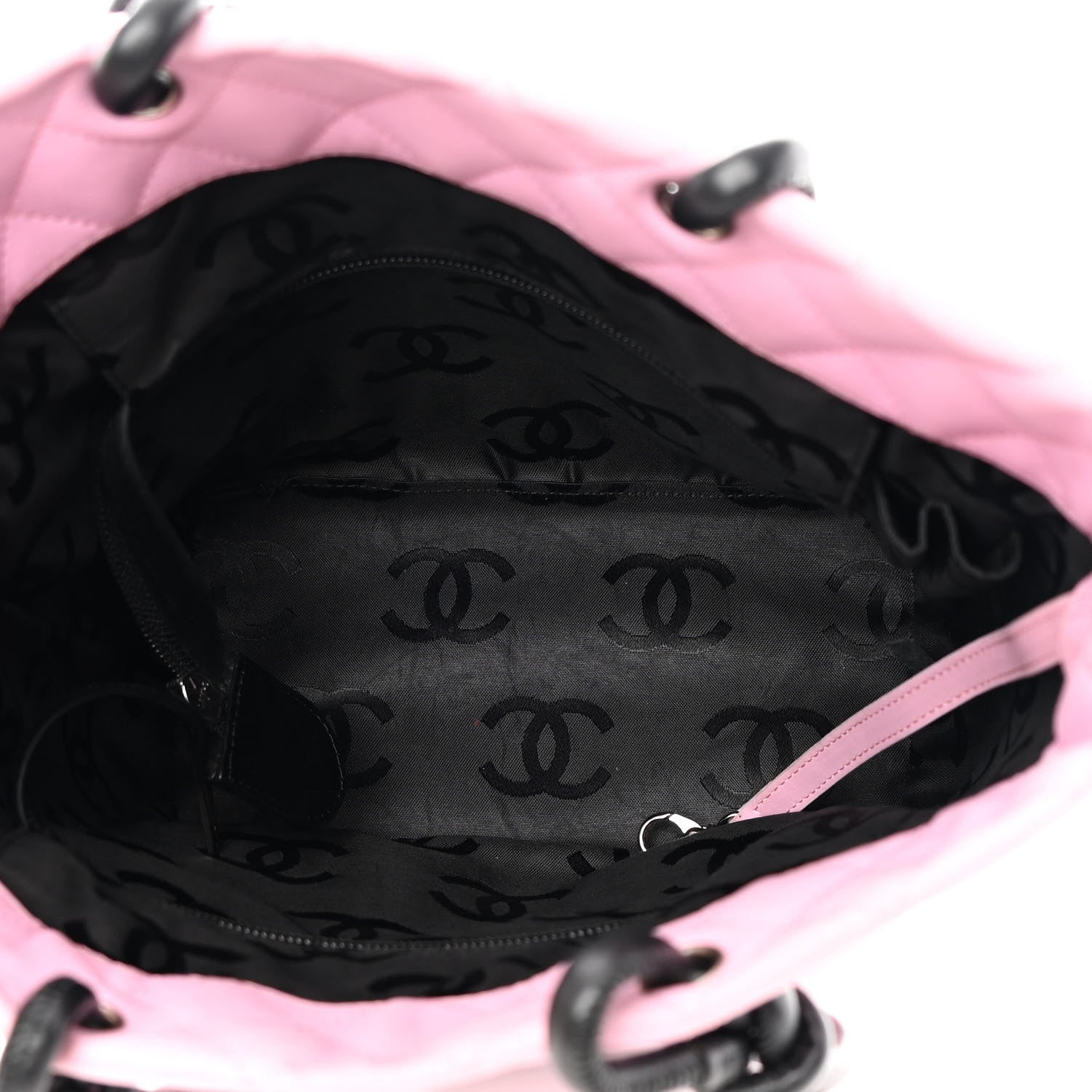 Chanel Calfskin Quilted Medium Cambon Tote Pink Black 5 of 16