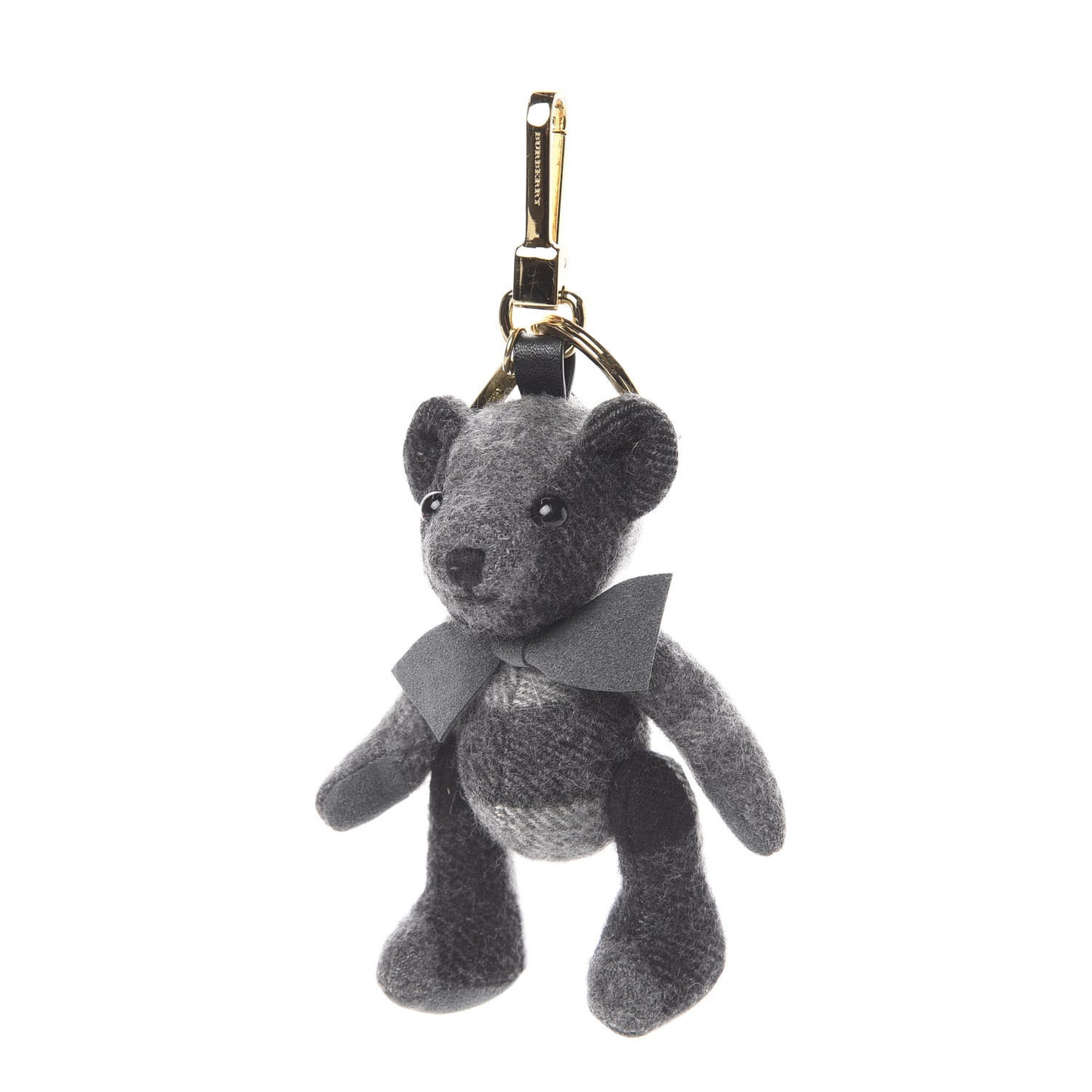 Cashmere Check Thomas Bear Charm Mid Grey