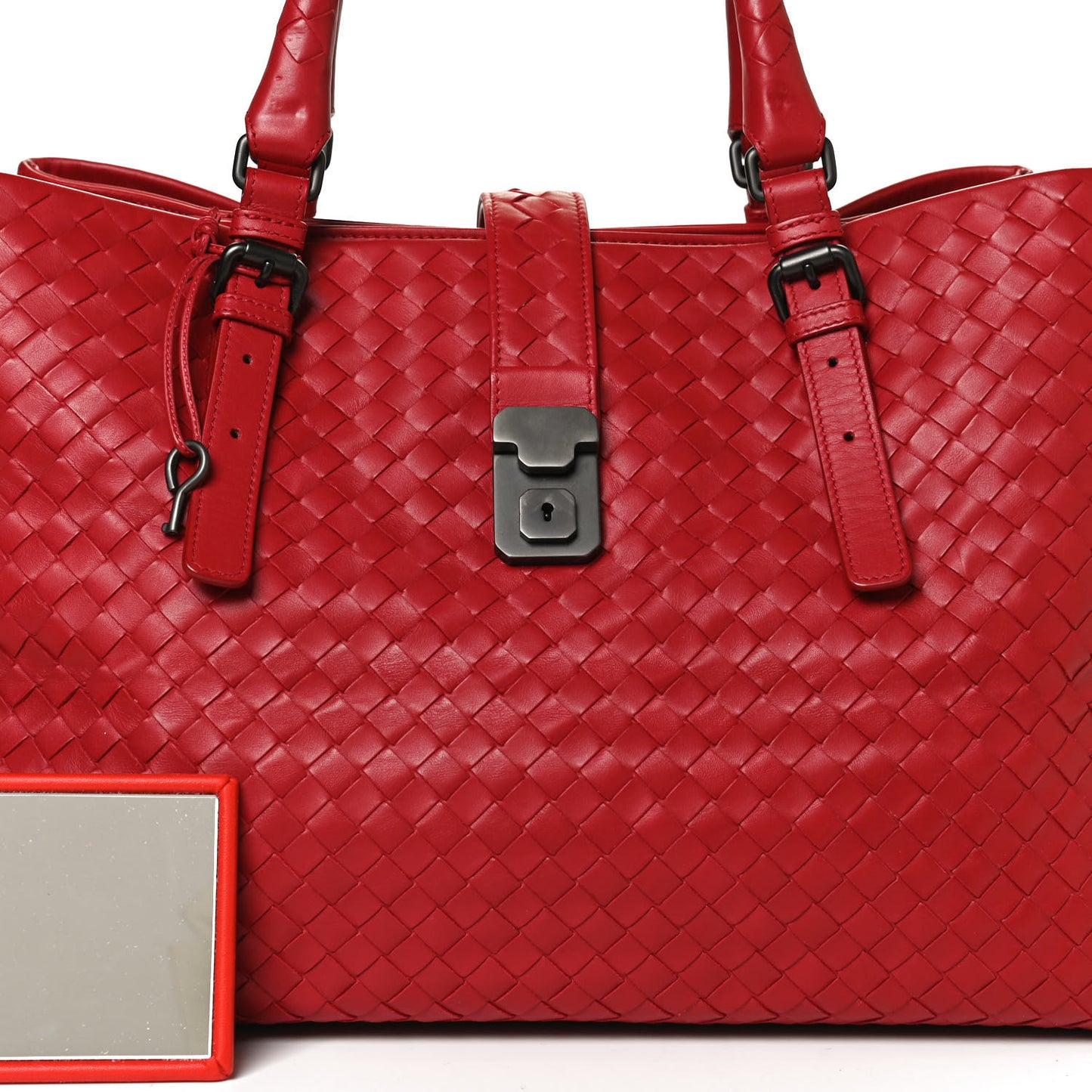 Nappa Intrecciato Medium Roma Tote Red