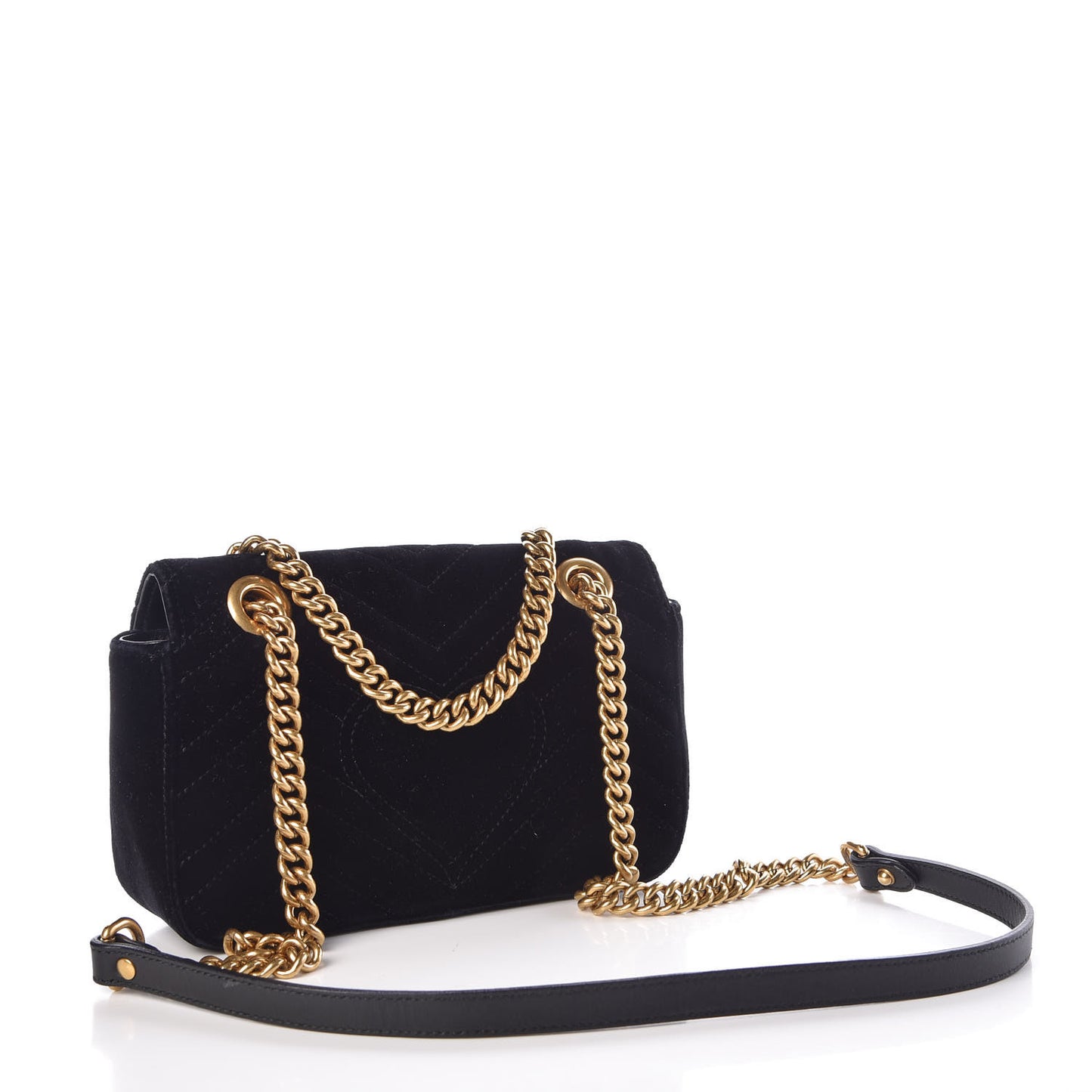 Velvet Matelasse Mini GG Marmont Shoulder Bag Black
