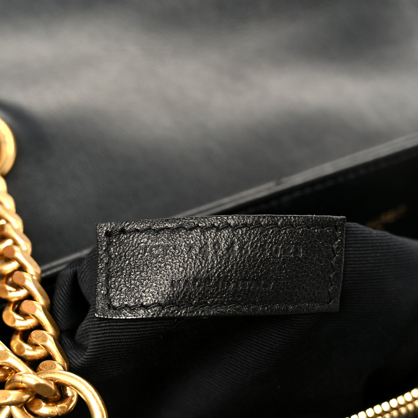 Calfskin Y Quilted Monogram Medium Loulou Chain Satchel Black