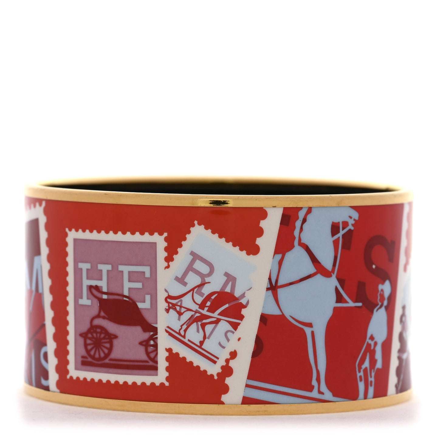 Enamel Printed Extra Wide De Passage a Paris Bracelet 62