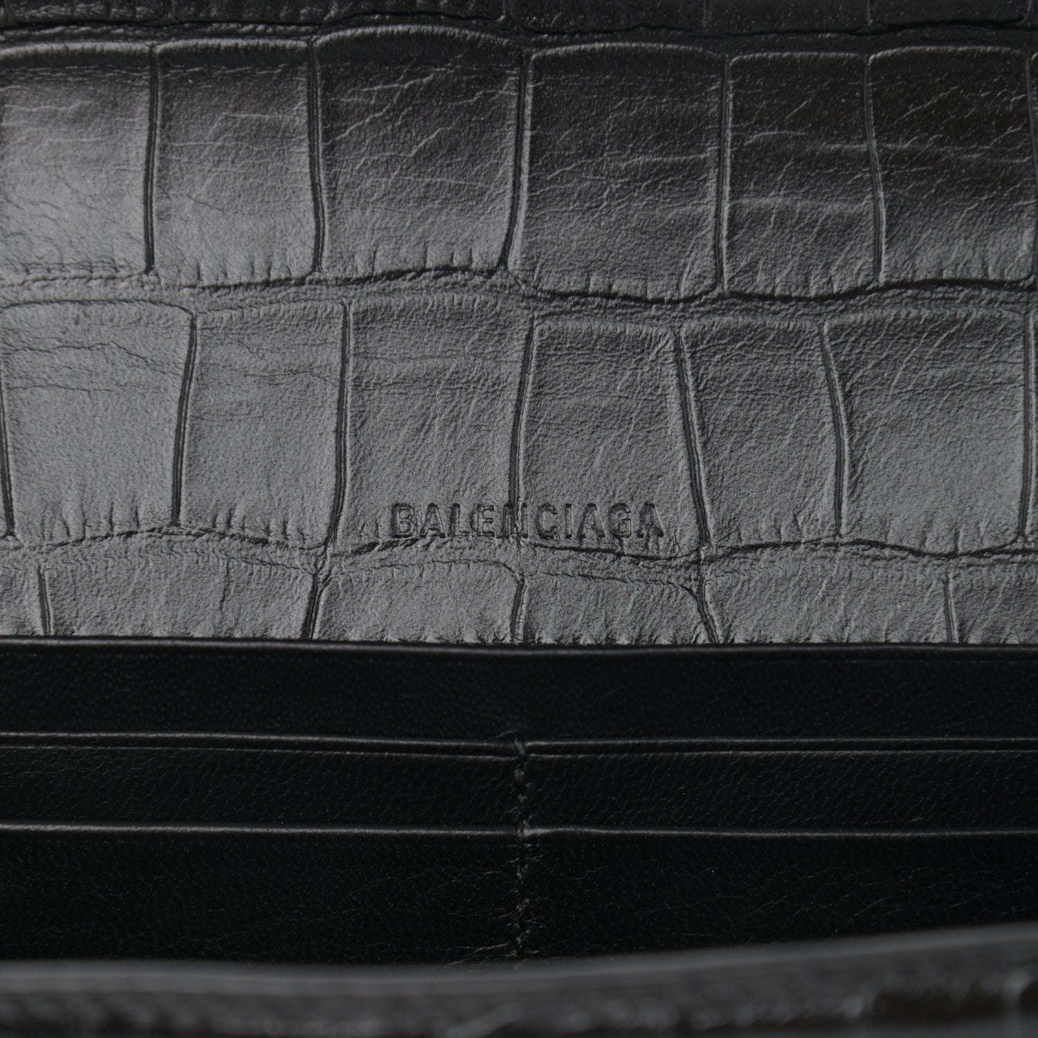 Balenciaga Extra Supple Calfskin Crocodile Embossed Gossip Chain Bag XS Black 6 of 11