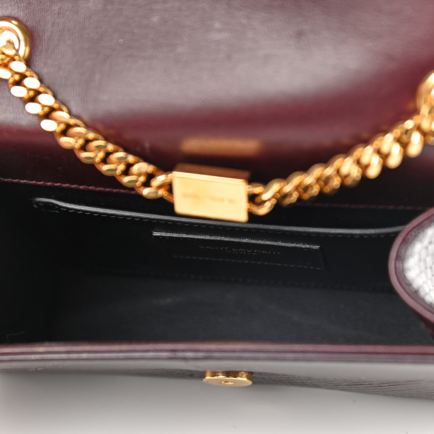 Saint Laurent Snakeskin Small Classic Monogram Kate Tassel Satchel Bordeaux 4 of 9