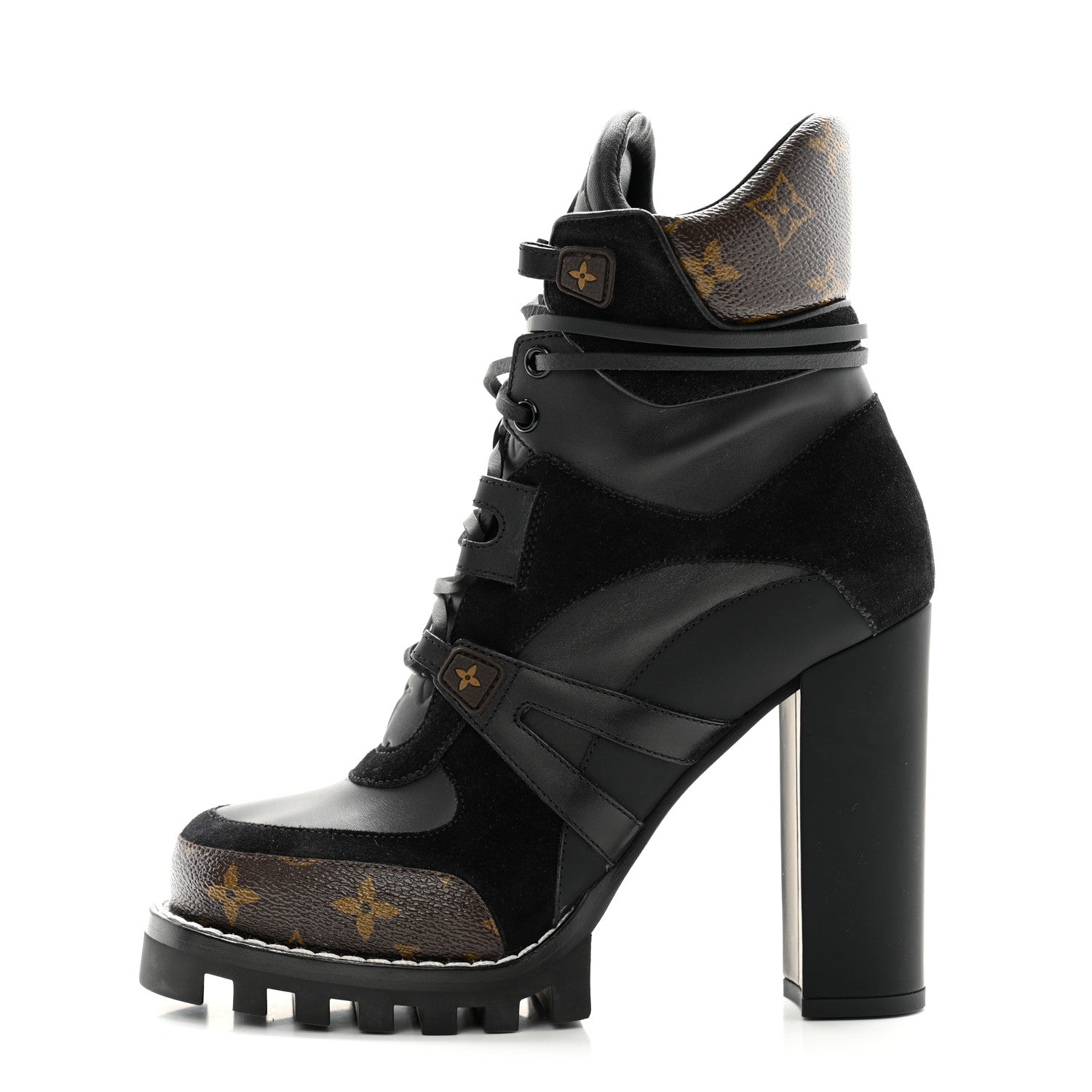 Louis Vuitton Suede Calfskin Monogram Star Trail Ankle Boots 39 Black 1 of 11