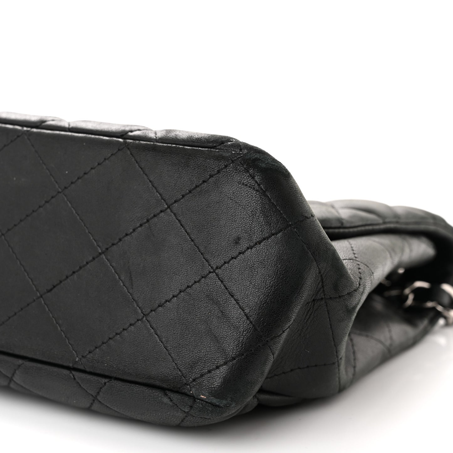 Lambskin Quilted Jumbo Single Flap Black