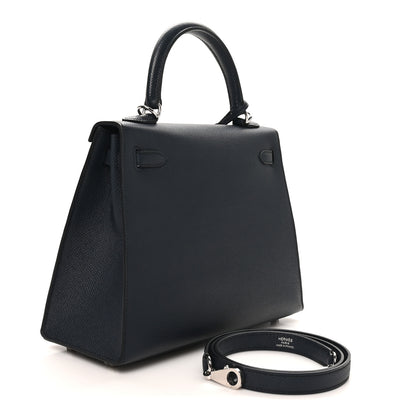 Hermes Epsom Kelly Sellier 25 Bleu Nuit 3 of 10