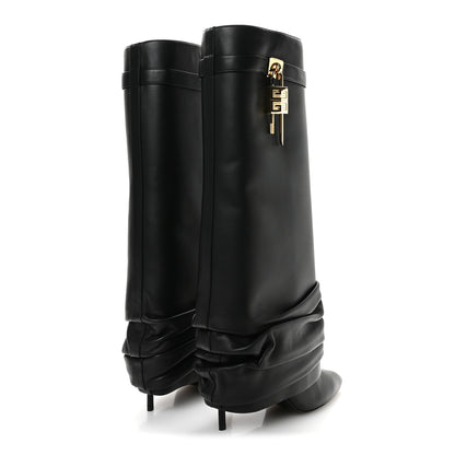 Givenchy Lambskin Shark Lock Stiletto High Boots 41 Black 5 of 8