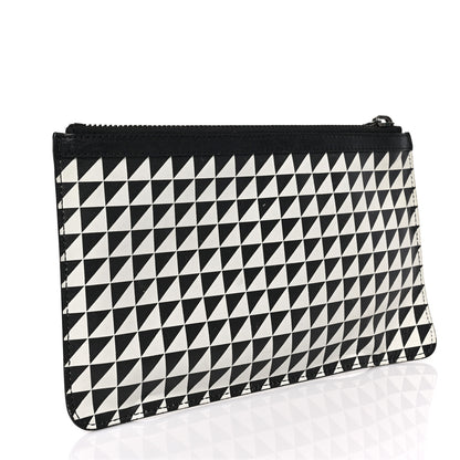 Proenza Schouler Calfskin Triangle Print Zip Pouch Black White 3 of 7
