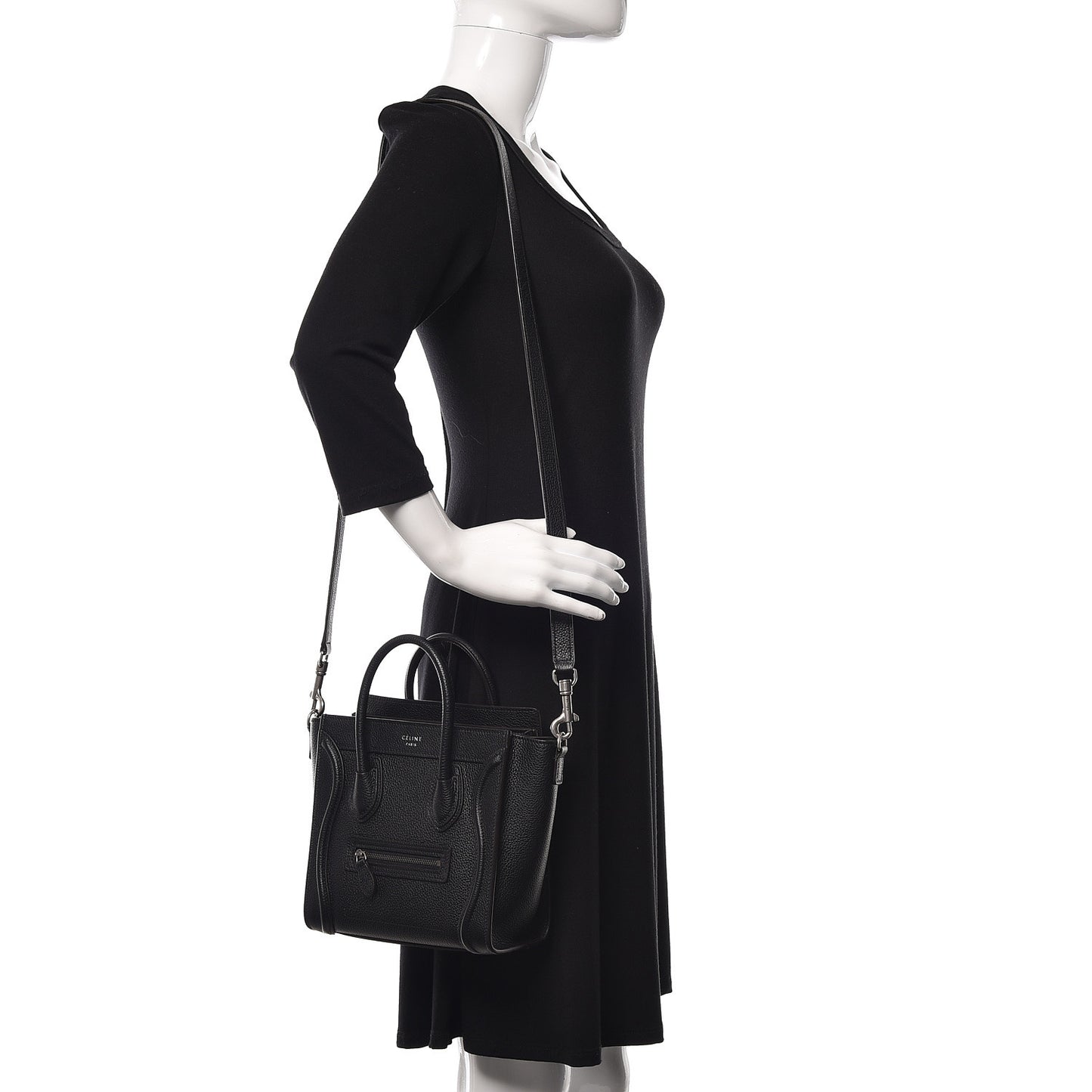Drummed Calfskin Nano Luggage Black