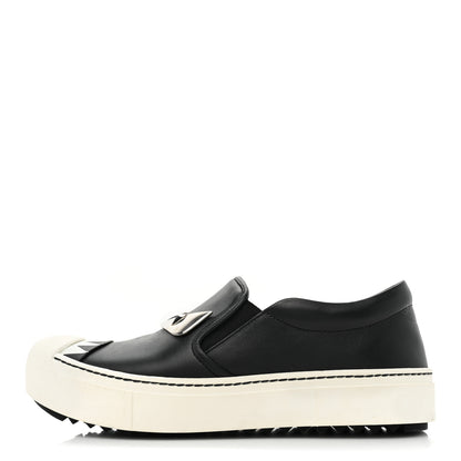 Fendi Vitello Elite Monster Eyes Slip On Sneakers 35 Black 1 of 10