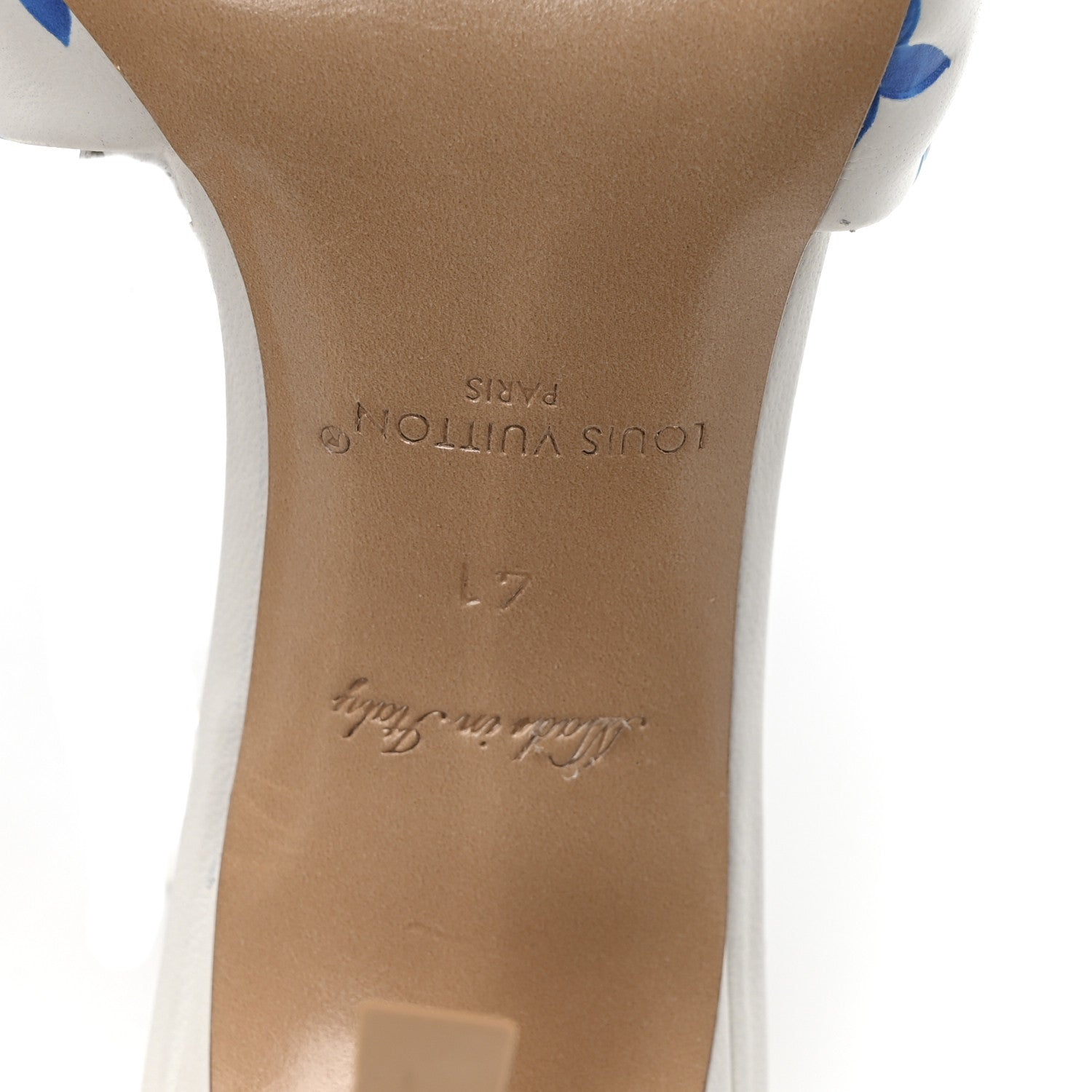Louis Vuitton Lambskin Embossed Monogram By The Pool Revival High Heel Mules 41 White Blue Purple 7 of 9