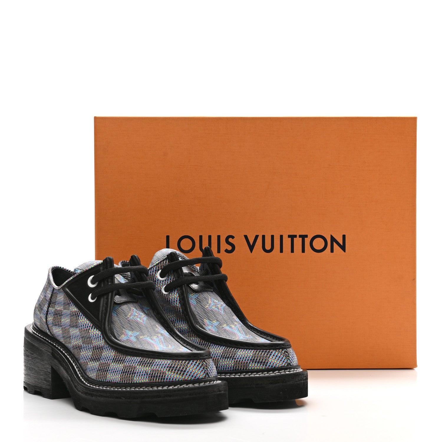 Louis Vuitton Monogram LV Pop Derby Platform Shoes 40 Blue 10 of 10