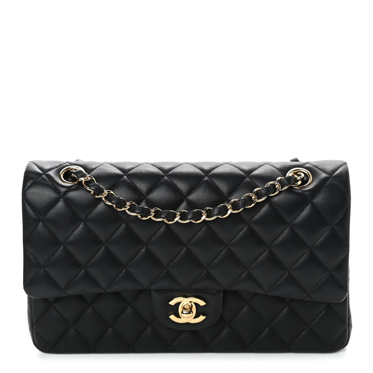Chanel Lambskin Quilted Medium Double Flap Black 1 of 8