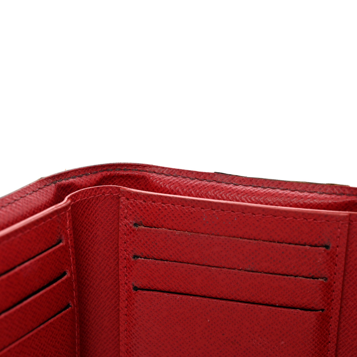 Louis Vuitton Damier Ebene Victorine Wallet Red 7 of 10