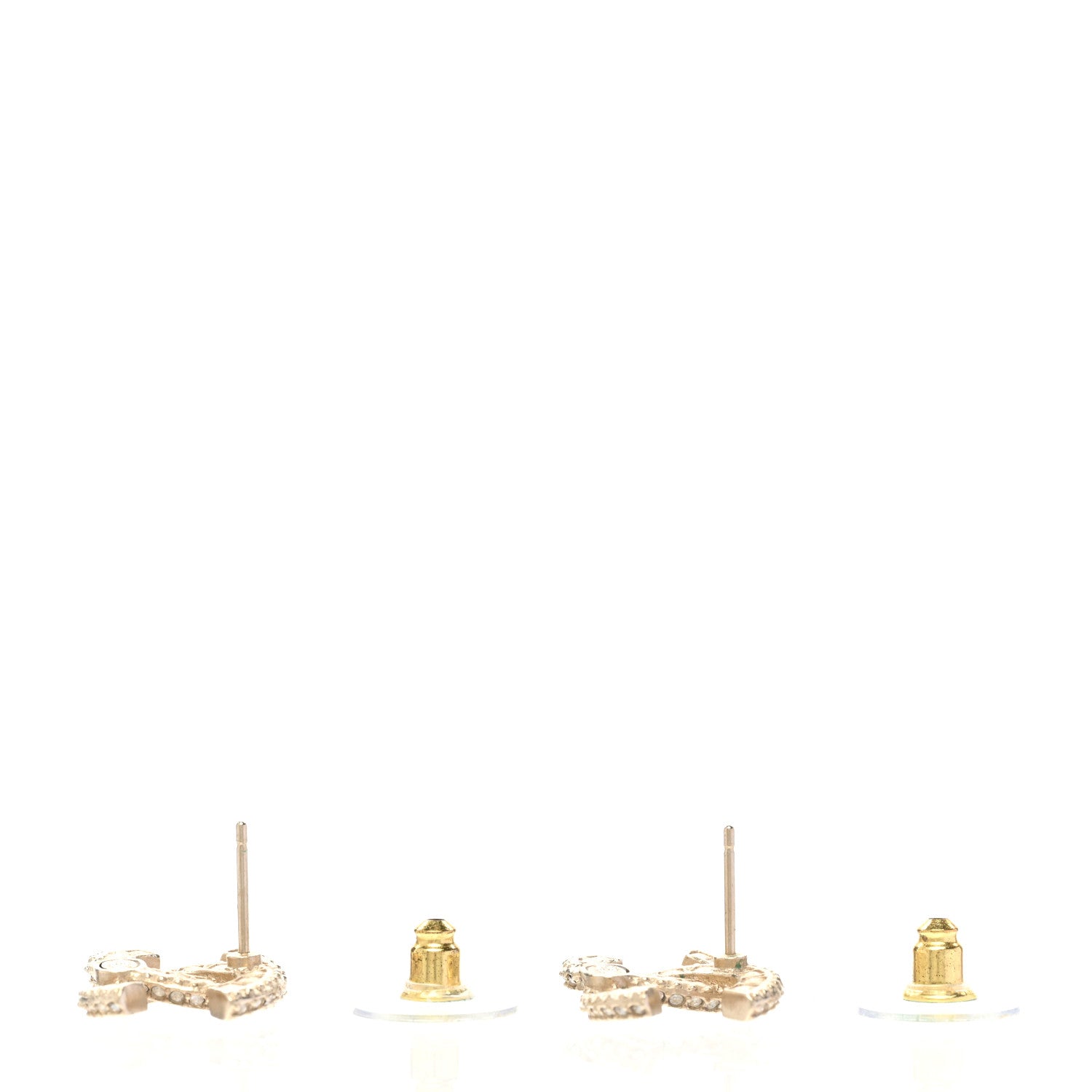 Chanel Crystal CC Earrings Gold 4 of 5