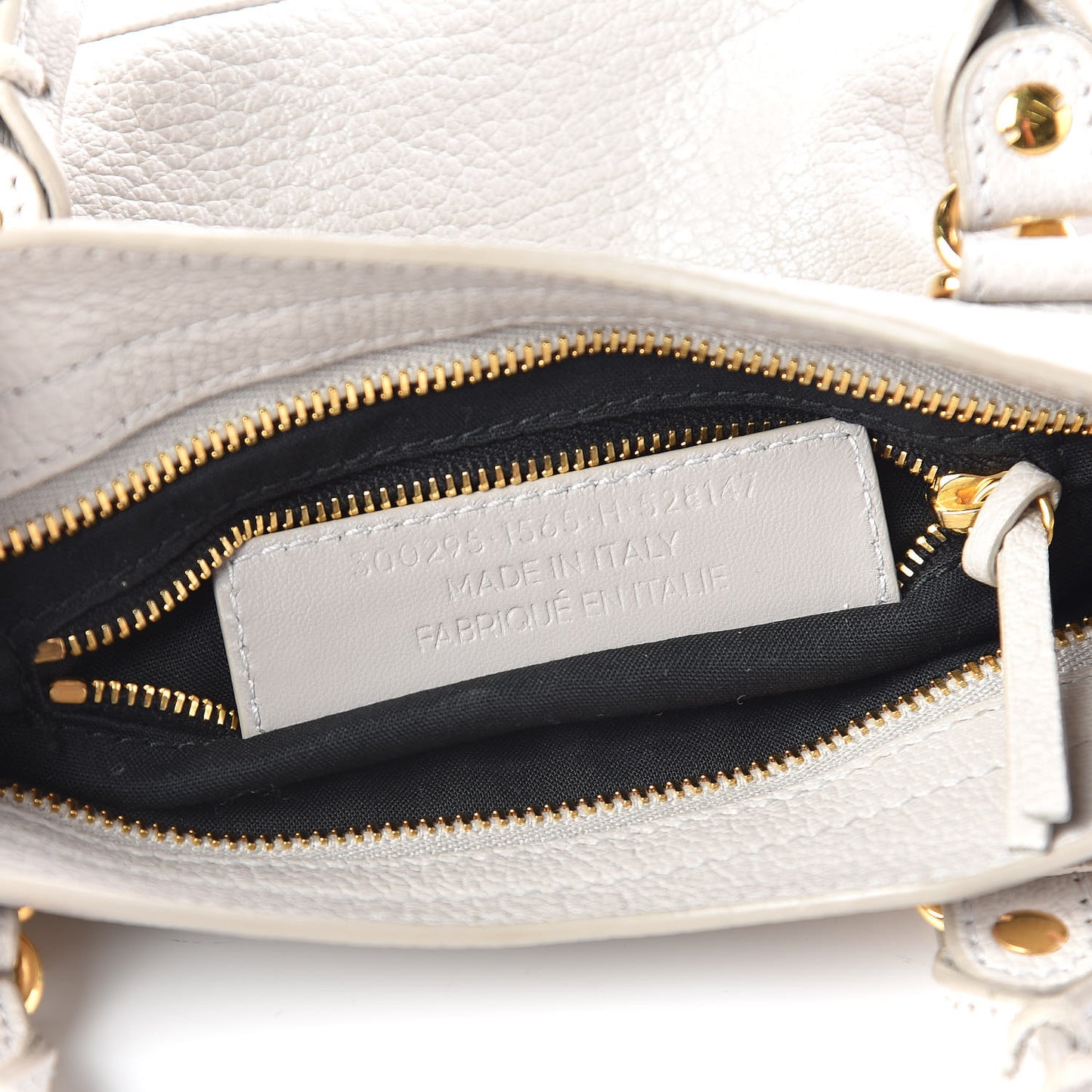 Chevre Gold Metallic Edge Hardware Mini City Gris Clair Gris Perle