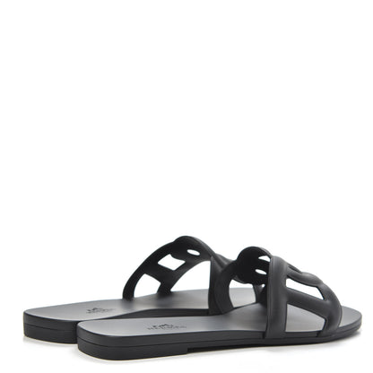 Hermes Rubber Aloha Sandals 38 Black 4 of 8