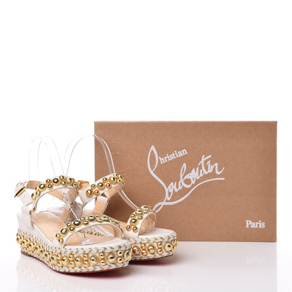 Christian Louboutin Shiny Nappa Rondaclou 60 Platform Sandals 36 Latte 9 of 9