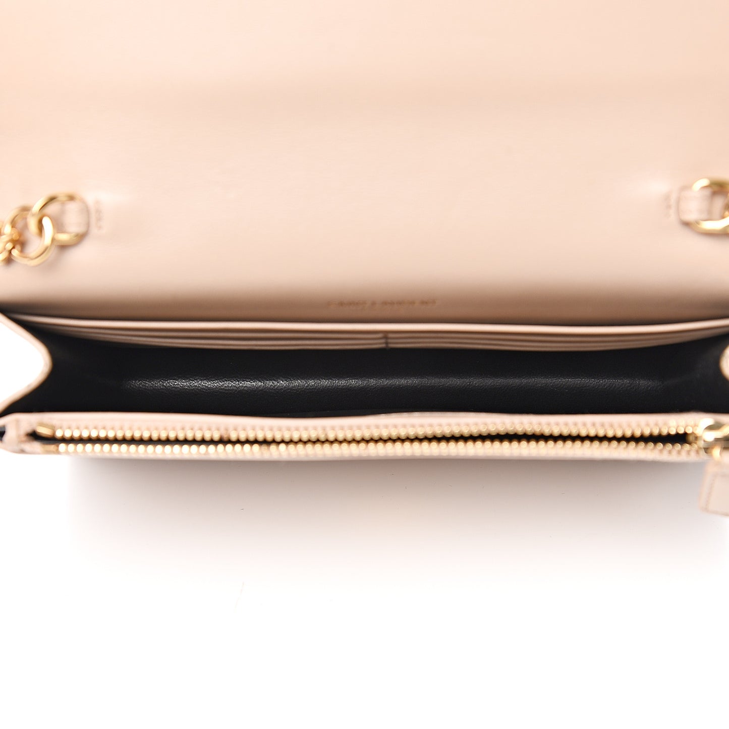 Smooth Calfskin Classic Monogram Kate Tassel Chain Wallet Nude Powder
