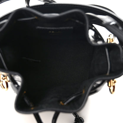 Fendi Vitello Vernice Mou F is Fendi Karligraphy Embossed Mini Mon Tresor Bucket Bag Black 5 of 9